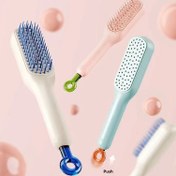 Resim 1 adet Geri Çekilebilir Sihirli Saç Fırçası - Dayanıklı ABS Plastik Saplı Nazik Kafa Masajı ve Tarama Tarak, Normal Saç Bakımı için Ergonomik Tasarım, Düzleştirme ve Şekillendirme, Tarama Saç Fırçası 