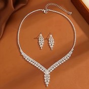 Resim Popüler Avrupa & Amerikan Tam Taşlı Küpe, Yüzük ve Kolye Bileklik Seti - Premium Moda Takı Toptan Satış 