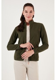 Resim Lela Slim Fit Anti-Pilling Tüylenme Yapmayan Fermuarlı Cepli Hırka 2' Li Paket Bayan Polar 5907002S2 Ekru-Haki 