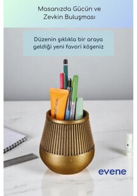 Resim Kalemlik Masa Kalemliği Organizer Kalemlik Altın Eskitme Renk Model 88 Çok Renkli 