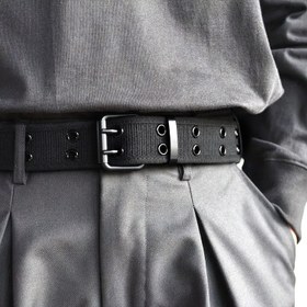 Resim Erkekler için Çift Sıra Metal İğne Tokalı Dokuma Kemer, Kadınlar için Boş Zaman Spor Dış Mekan İş Kemeri, Pantolon ve Kotlarla Uygun Nötr Renkli Kemerler 