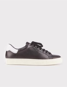 Resim Cabani Hakiki Deri Siyah Sneaker Bağcıklı Kadın Spor Ayakkabı 