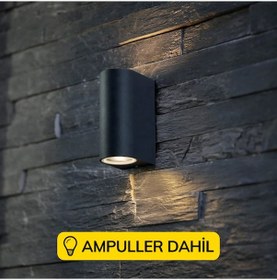 Resim Çift Yönlü Dekoratif Siyah Aplik - Günışığı Ampuller Dahil Diğer 