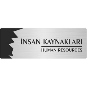 Resim Özarslan Dizayn Metal Departman Kapı İsimliği, İnsan Kaynakları(Human Resources) 10X20 Cm Gümüş Renk 