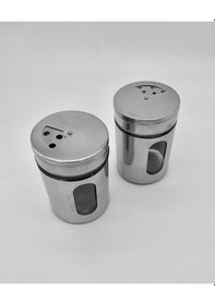 Resim 2 Adet Baharatlık Tuzluk Karabiberlik 3 Ayarlı Başlık, Cam Paslanmaz 