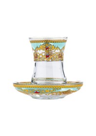 Resim Çay Bardağı Çay Seti Çay Takımı Çini Desen 6 Kişilik Çay Seti 