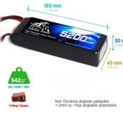Resim Leopard Power 5200 Mah 14.8V 4s 40C Lipo Batarya Pil T Plug 