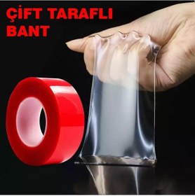 Resim Çift Taraflı Bant Şeffaf Silikon Bant 5mt 40 Mm 