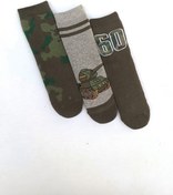 Resim MEM SOCKS 3'lü Kamuflaj-tank Desenli Kaydırmaz Çocuk Havlu Çorap 