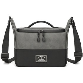 Resim Sones Pu Deri Omuz Crossbody Fotoğraf Çantası Slr Kamera Çantası Lens Saklama Çantası Gri 