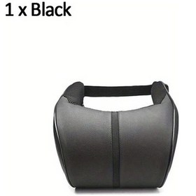 Resim Honeybeeshop Siyah Çizgili Hafızalı Köpük Araba Baş Dayama Yastığı Evrensel Ergonomik Kırmızı Dikiş 