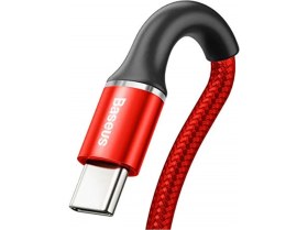 Resim Baseus Halo, 3.0 A Usb-A & Usb-C Şarj & Data Aktarım Kablosu, 1 Metre, Kırmızı 