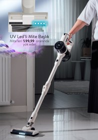 Resim Sinbo Bldc Motorlu Dikey Kablosuz Şarjlı Led Aydınlatmalı Süpürge Svc-8620 - (UV LED'Lİ Mite Başlık ) 