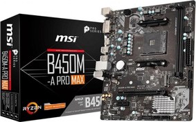 Resim B450M-A PRO MAX DDR4 M2 PCIe NVME HDMI DVI PCIe 16X v3.0 AM4 mATX MSI