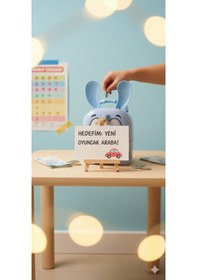 Resim Çocuklar İçin Sevimli Tavşan Figürlü Kilitli Kumbara Metal Tasarruf Dekoratif Hediyelik Kumbara M -g Çok Renkli 