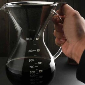 Resim PremiumPort Paslanmaz Çelik Filtreli Cam Kahve Demleme 1000 ml 