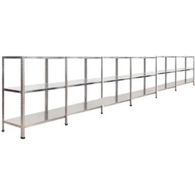 Resim Çelikrafburada 3 Katlı 6 Lı Bitişik Çelik Galvaniz Arşiv Rafı Depo Rafı Kiler Rafı 31x60x150 Dx51 Kalite Gümüş 