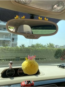 Resim OTOMOGARAJ Otomobil dikiz süsü dikiz aynası süsü sarı peluş ponpon unicorn sarı ponpon dikiz süsü 
