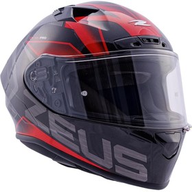 Resim Zeus ZS-826 Pearl Black Red BK3 Kapalı Kask XL Tam Yüz Kullanım için Mikrometrik Bağlantı 