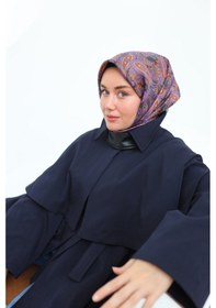 Resim Silk Home Twill İpek Eşarp 11455-40 Füme, Violet, Parlak Turuncu, Su Yeşili 