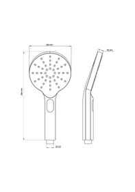 Resim Fause El Duş Başlığı 3 Fonksiyonlu Oval Ke121 Krom 