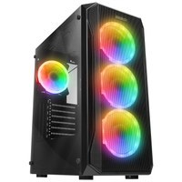 Resim EVEREST X-RACER, Mesh, 600W (Peak), 4x12cm RGB Fan, Temperli Cam Yan Panel, ATX, GAMING KASA 