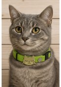 Resim Mıt Kedi Boyun Tasması Kedi Figürlü Yeşil 