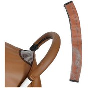 Resim Yvan'dan Evrensel Siyah/kahverengi Suni Deri Bebek Arabası Kol Dayanağı Kol Kılıfı 