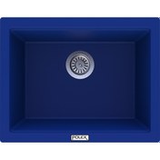 Resim Polex Cristalüx Granit Evye P-09 Mavi Tezgah Altı Ve Tezgah Üstü Kare Mutfak Evyesi 55.5x43.5 CM 