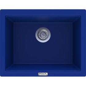 Resim Polex Cristalüx Granit Evye P-09 Mavi Tezgah Altı Ve Tezgah Üstü Kare Mutfak Evyesi 55.5x43.5 CM 