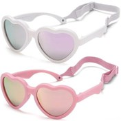 Resim Gajeena 0-2 Yaş Bebek Güneş Gözlüğü 2 Adet, Uv400 Koruma, Tpe Malzeme, Hafif Ve Güvenli Pembe Çerçeve+beyaz Çerçeve 