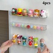 Resim 4 adet Şeffaf Plastik Duvar Rafları - Kolay Montaj, Koleksiyonluk Heykeller ve Dekoratif Eşyalar için Çok Fonksiyonlu Depolama - Oturma Odası, Yatak Odası veya Oyuncak Mağazası Duvarları için Mükemmel - Yerden Tasarruf Sağlayan Modern Tasarım, Raf Dekor Eşyaları, Yüzer Raflar 