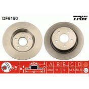 Resim TRW DF6150 Fren Diski Arka Cmax 10- Kuga 13- Tourneo Connect 13- Transit Connect 13- Düz 280Mm 5 Bijon 