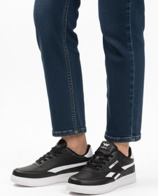 Resim WALKWAY Siyah Beyaz Bağcıklı Hafif Cilt Erkek Spor Ayakkabı Marlow M 