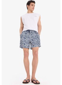 Resim DeFacto Desenli File Astarlı Kısa Boy Deniz Şortu A7376AX25HSNV256 