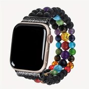 Resim Gaojunshop01 Siyah 40mm 41mm 42mm 44mm 45mm 49mm Apple Uyumlu Bohem Bileklik Kadın El Yapımı 