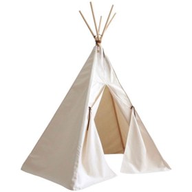 Resim Lüks Beşgen Oyun Çadırı Ekru 