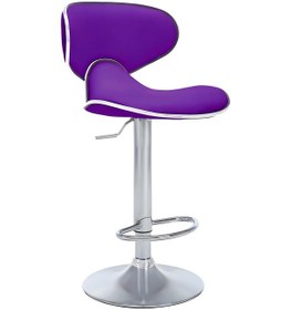 Resim Bürocci Zen Bar Taburesi - Mor Modern Deri Metal Ataklı Yüksek Tezgah Sandalyesi - 9549s0515 Mor 