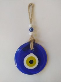 Resim Nazar Boncuğu Duvar Dekoru 9 Cm El Yapımı Cam Dekoratif Hediyelik 