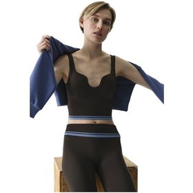 Resim Penti Haki Seamless Dikişsiz Kalp Yaka Çıkarılabilir Pedli Spor Sütyeni 