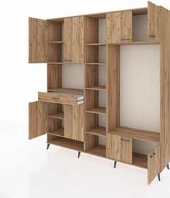 Resim Hyperion Dolap 12 Raflı Tek Çekmeceli 8 Kapaklı 220x44x243 Çam-çam/çam Atlas Çam/atlas Çam - Atlas Çam 