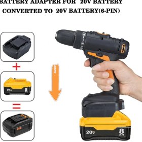 Resim Seeppitous Dewalt 20V Dcb Serisi Için Pil Adaptörü Worx 20V 6pin Lityum Pil Aracı Dönüştürücü Için Pil Dönüşümü (Yurt Dışından) 