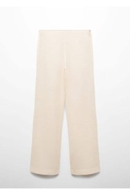 Resim MANGO Woman %100 Rami Düz Kesim Pantolon 