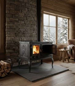 Resim Reyo Stove Ayder Fırınlı Kuzineli Döküm Şömine Soba 