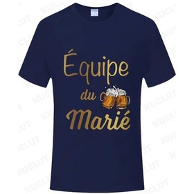 Resim Kuclut Fransız Evlilik Takımı Bekarlığa Veda Partisi T-shirt Damat Moda Grafik Düğün Tişörtkoyu Grierkek Koyu Gri 