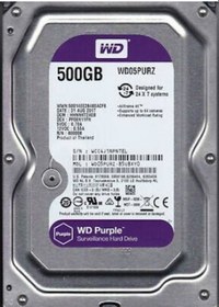 Resim WD Purple WD05PURZ 3.5" 500 GB 5400 RPM SATA 3 HDD 