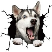 Resim papri 3d Desenli Husky Köpek Figürlü Sticker Etiketi 