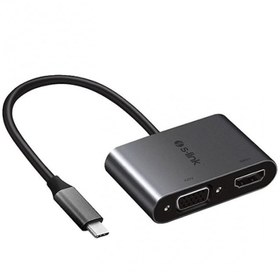 Resim S-link Swapp SW-U516 4K 30Hz TypeC to HDMI + VGA Adaptör 