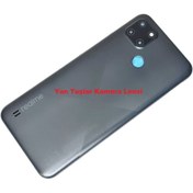 Resim tkgz Oppo Realme C21y Kasa Arka Pil Batarya Kapağı Siyah 