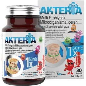 Resim Akteria 23 Farklı Probiyotik Mikroorganizma İçeren Takviye Edici Gıda 30 Enterik Kapsül 